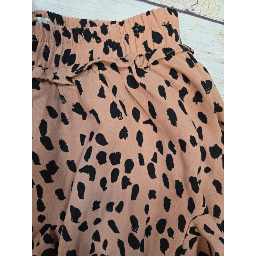 Main Strip Women's Pink/Black Cheetah Animal Print Ruffle Mini Skort Siz M Lined - Picture 2 of 9